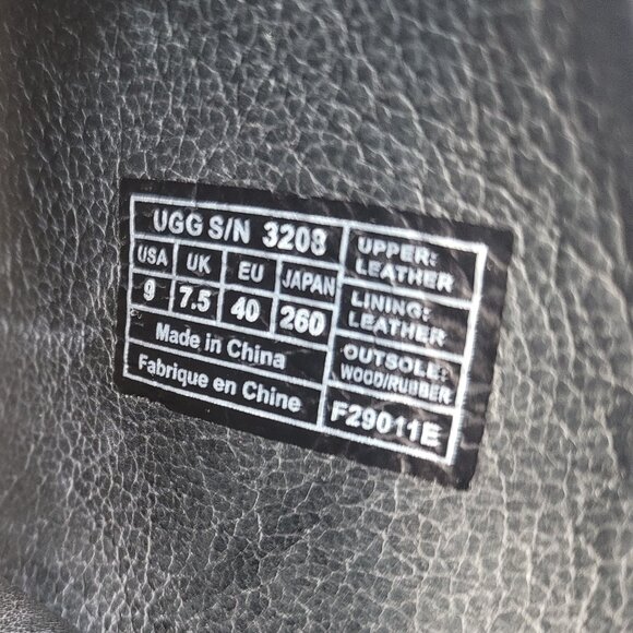 UGG Jolene Heeled Clogs Black Leather Studded Wooden Sole Women's Size 9 - Picture 10 of 11